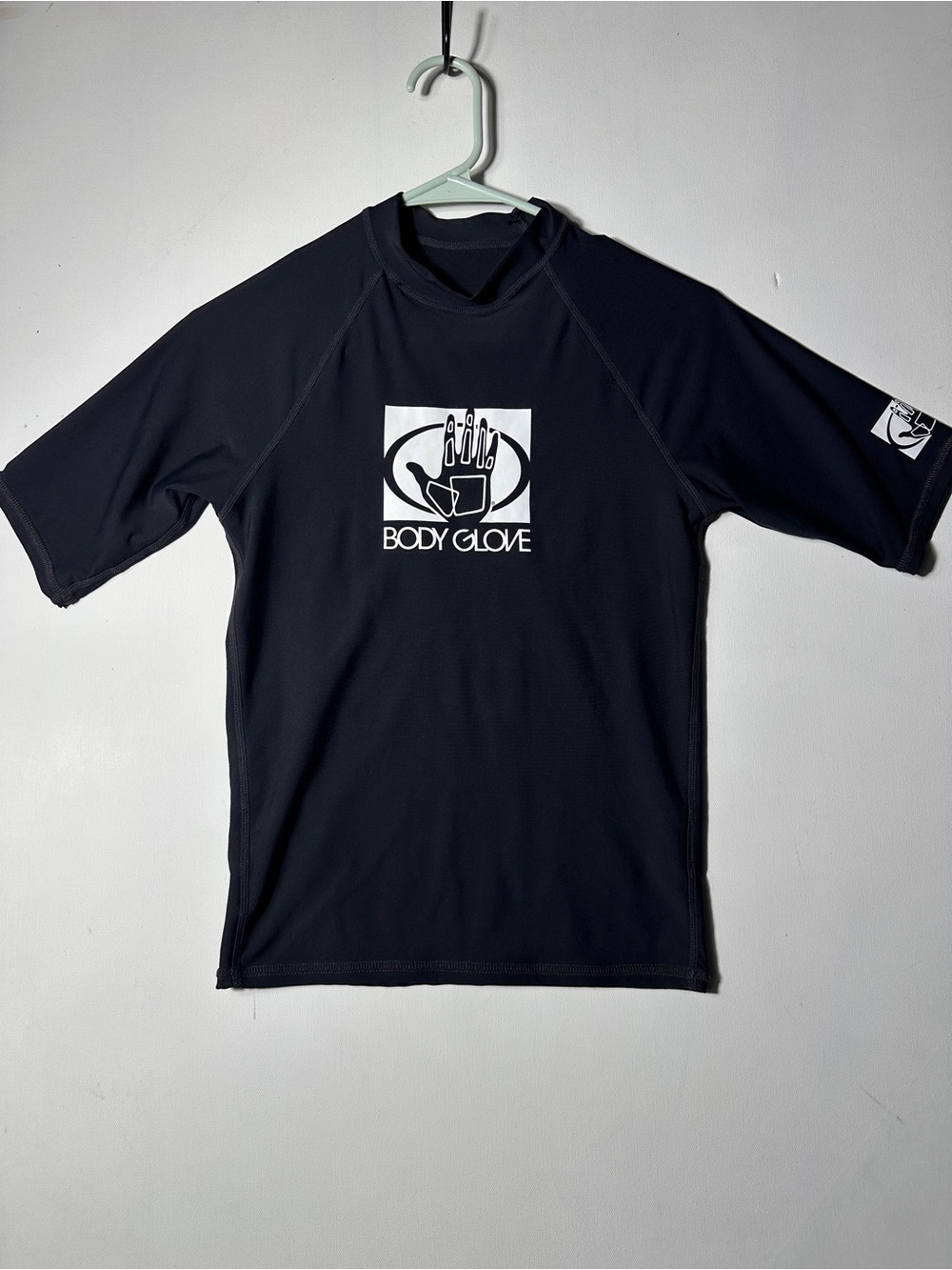 Vintage Body Glove Black Rash Guard with White Care Tag